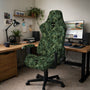 Gaming Chair Cover, Green Botanical Cat Office Chair Slipcover - Chair Covers - Deskneko - Desk Chair Covers