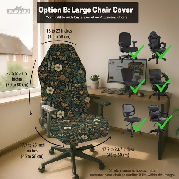 Dark Floral Chair Cover - Deskneko