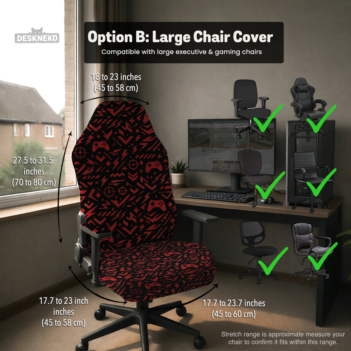 Red Gaming Chair Cover - Deskneko