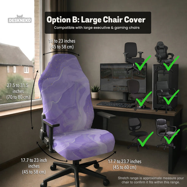 Purple Marble Chair Cover - Deskneko