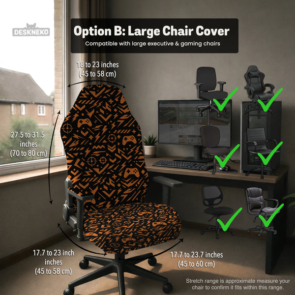 Orange Black Chair Cover - Deskneko