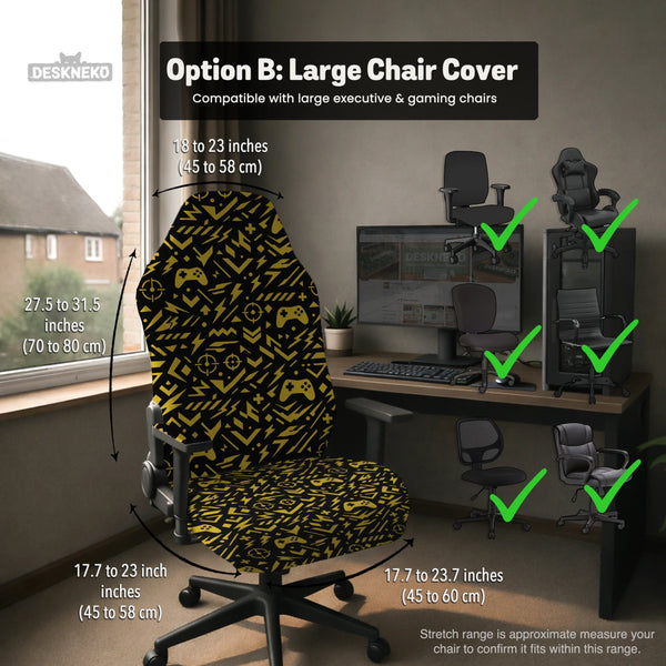Black & Yellow Chair Cover - Deskneko