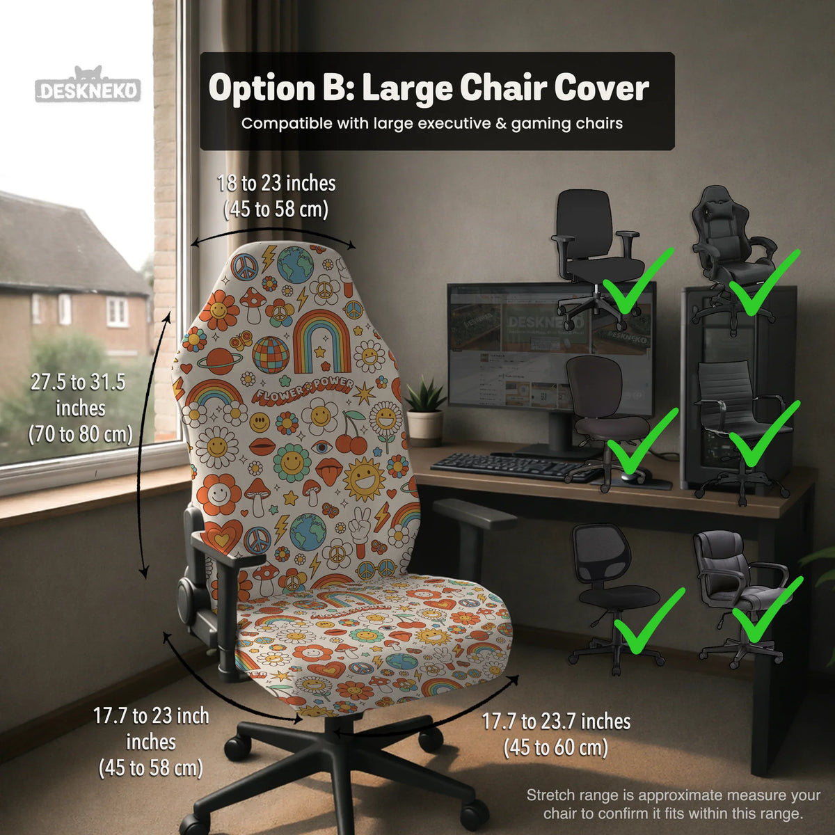 Retro Flower Chair Cover - Deskneko