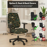 Dark Floral Chair Cover - Deskneko