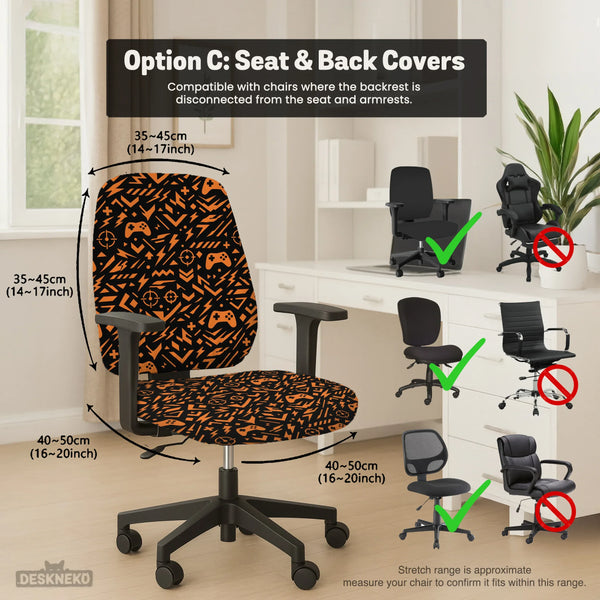 Orange Black Chair Cover - Deskneko