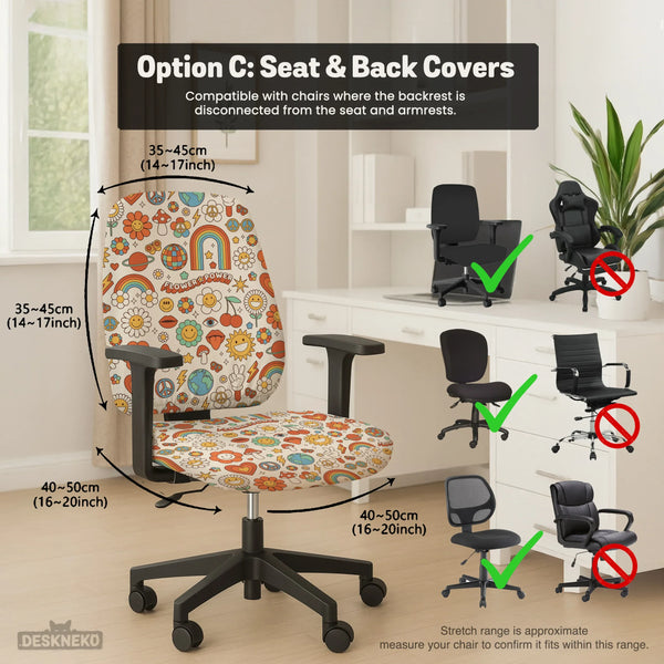 Retro Flower Chair Cover - Deskneko
