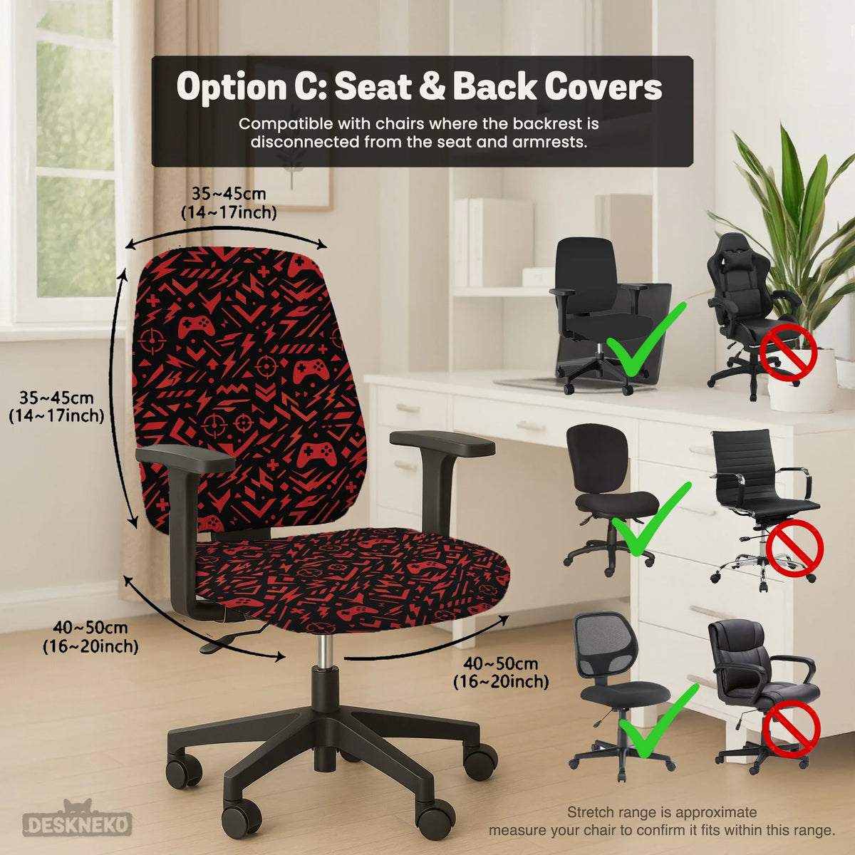 Red Gaming Chair Cover - Deskneko