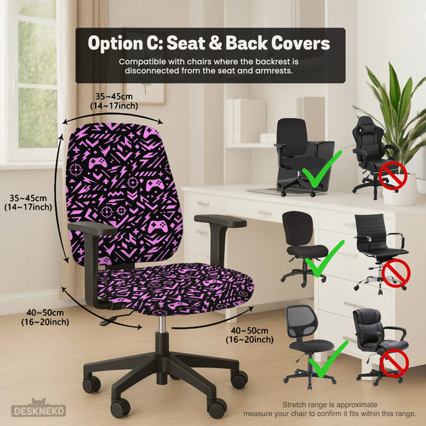 Black & Pink Chair Cover - Deskneko