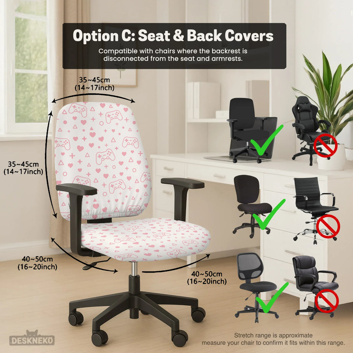 Pink Gamer Chair Cover - Deskneko