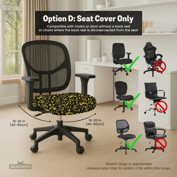 Black & Yellow Chair Cover - Deskneko
