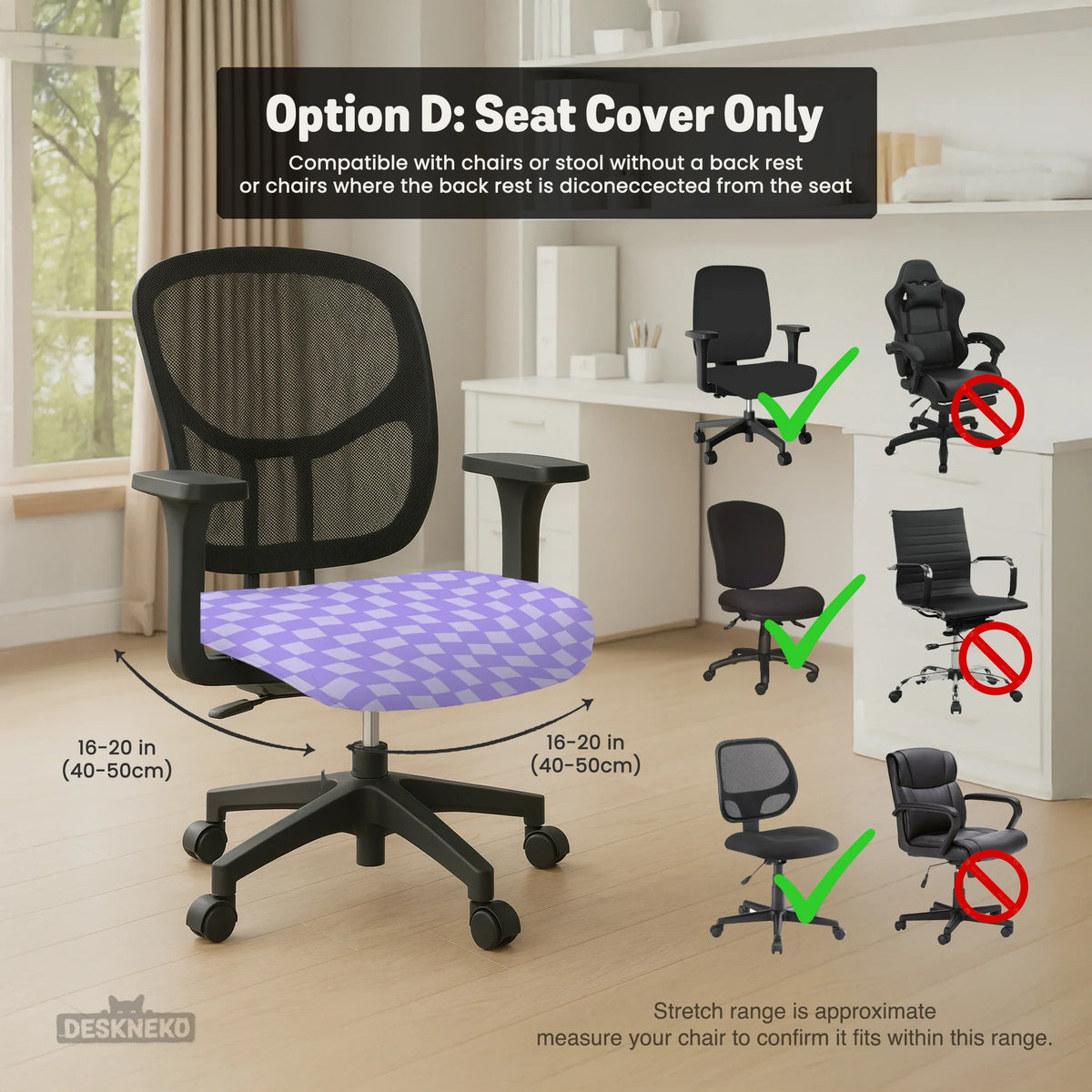 Purple Chair Cover - Deskneko