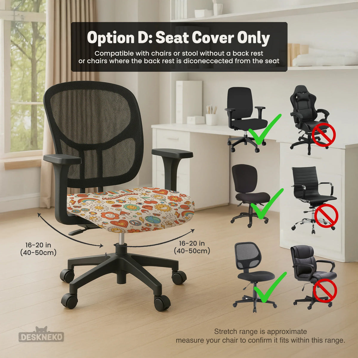 Retro Flower Chair Cover - Deskneko