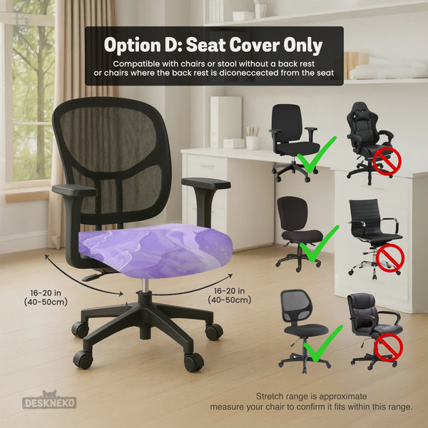 Purple Marble Chair Cover - Deskneko