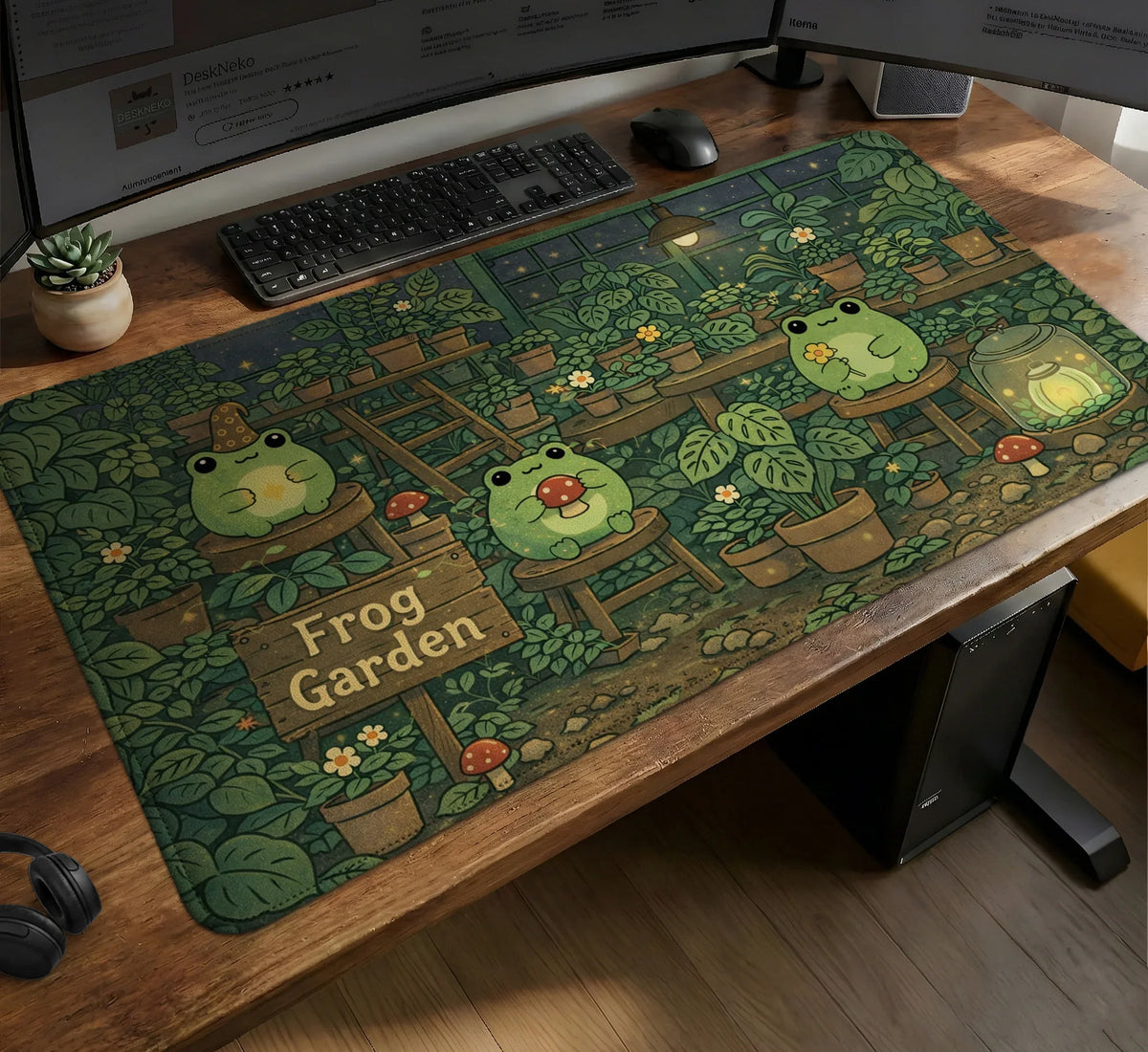 Frog Garden Deskmat - Deskneko