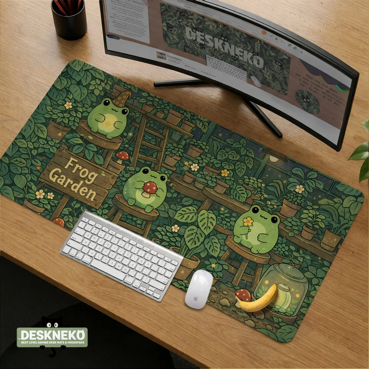 Frog Garden Deskmat - Deskneko