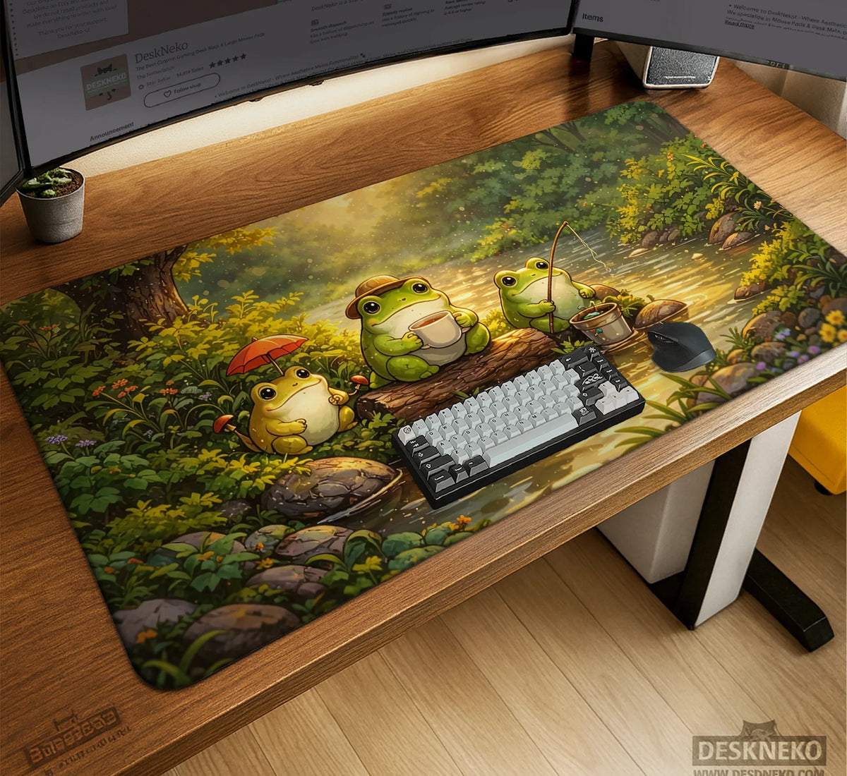 Forest Frogs Desk Mat - Deskneko