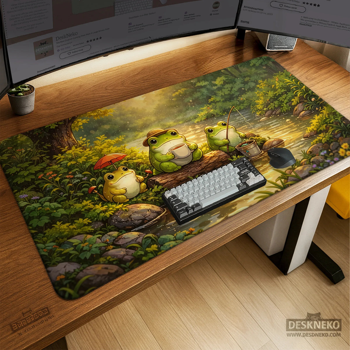Forest Frogs Desk Mat - Deskneko