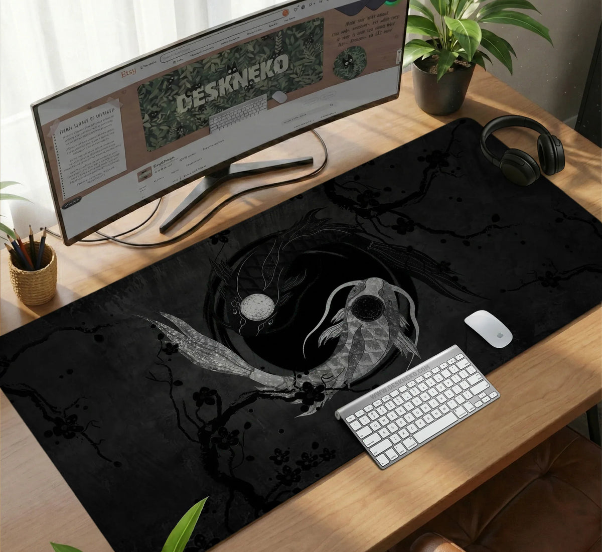 Yin Yang Koi Deskmat - Deskneko