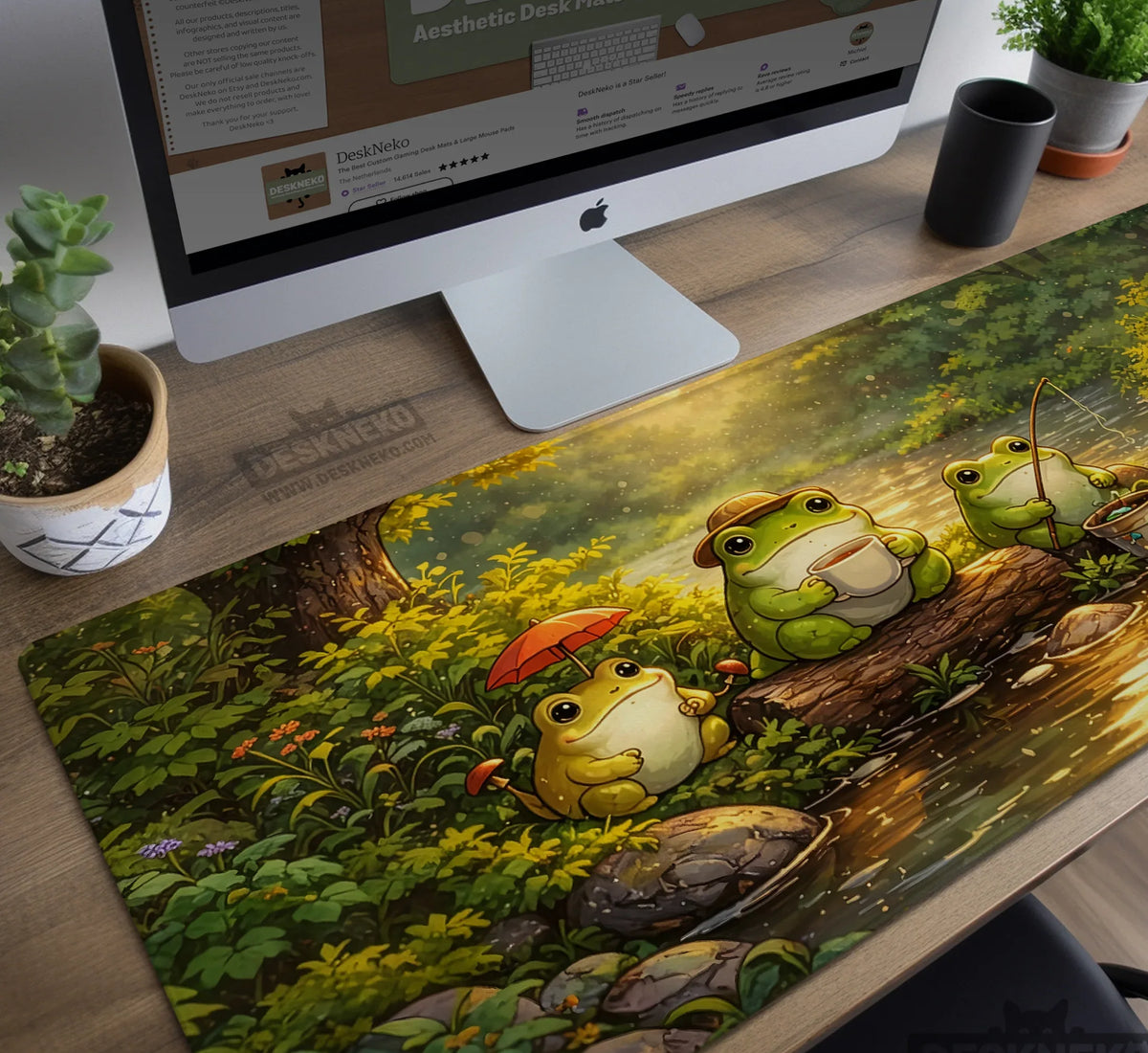 Forest Frogs Desk Mat - Deskneko