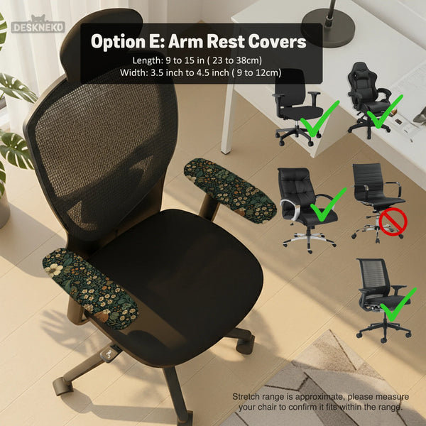Dark Floral Chair Cover - Deskneko