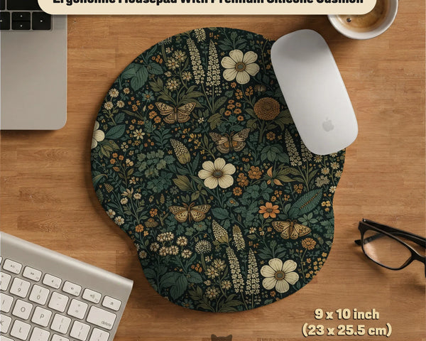 Ergonomic Botanical Mousepad & Wrist Rest for Cozy Desk Setup - Deskneko