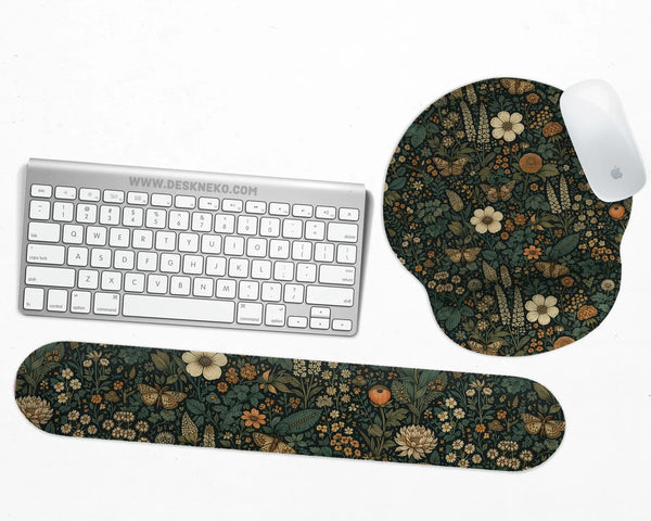 Ergonomic Botanical Mousepad & Wrist Rest for Cozy Desk Setup - Deskneko