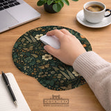 Dark Floral Cottagecore Desk Mat with Botanical Butterflies - Deskneko