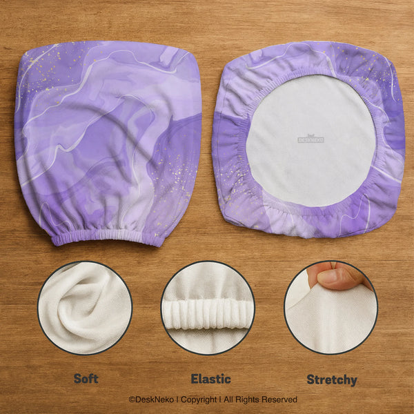 Purple Marble Chair Cover - Deskneko