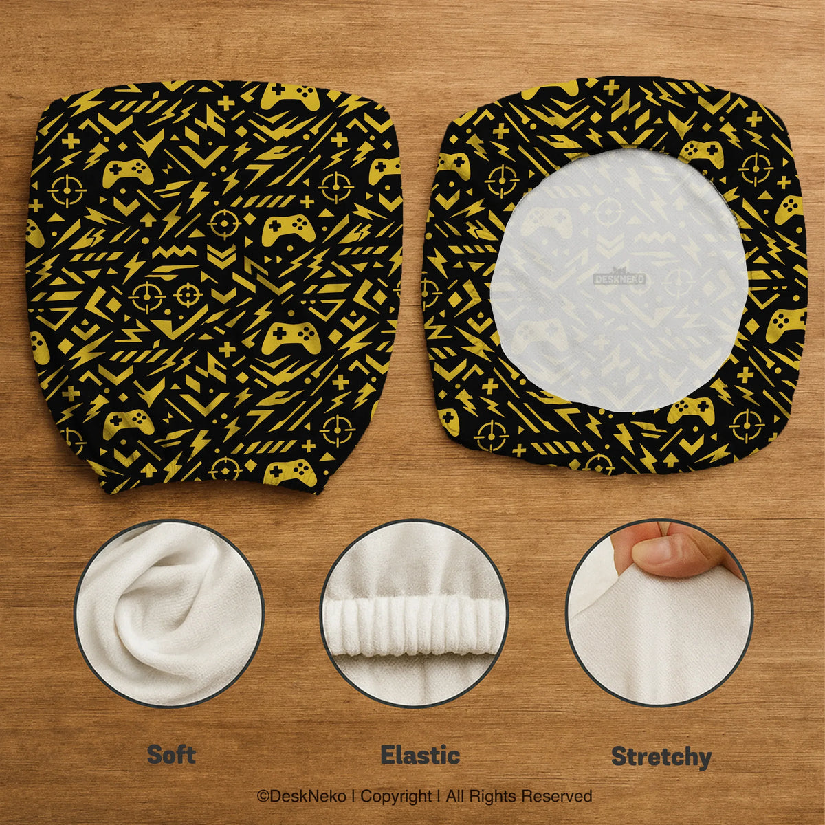 Black & Yellow Chair Cover - Deskneko
