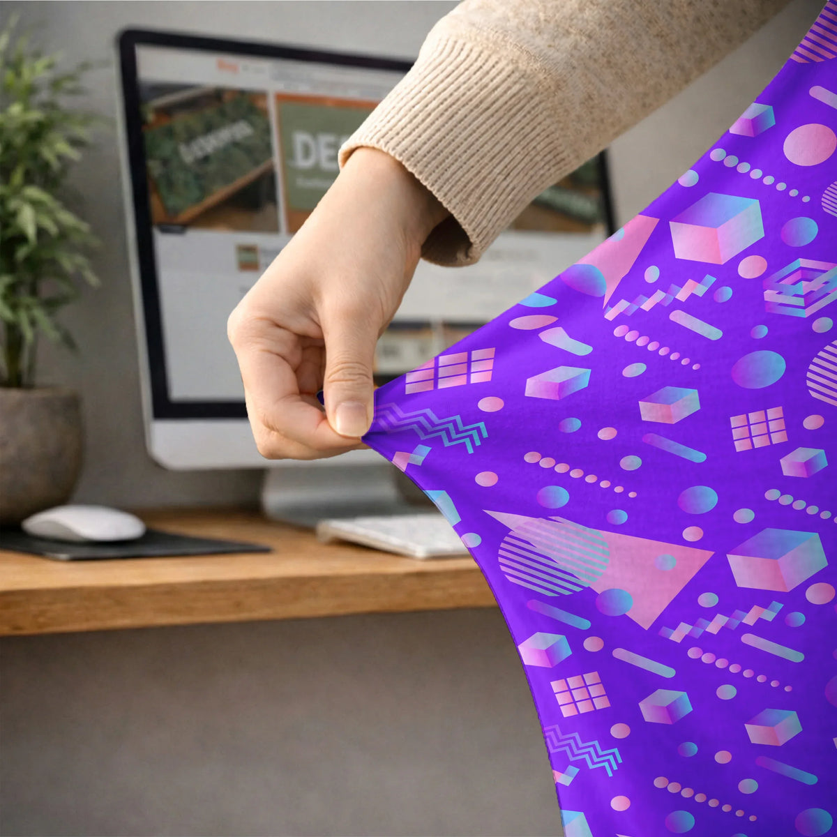 Geometric Chair Cover - Deskneko