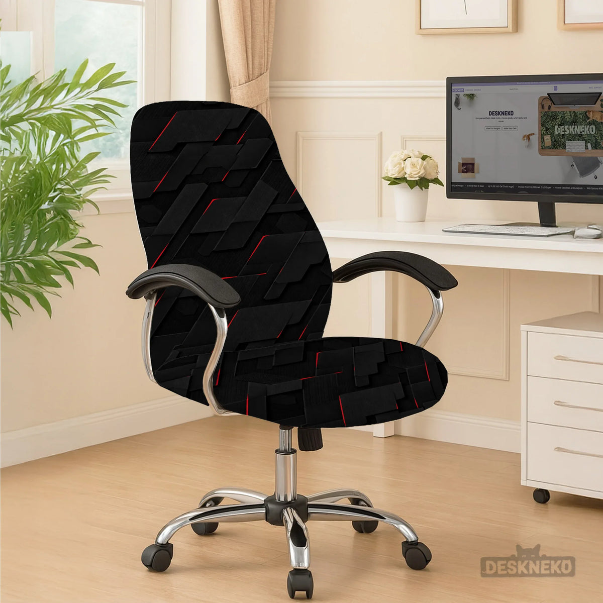 Black Tech Chair Cover - Deskneko