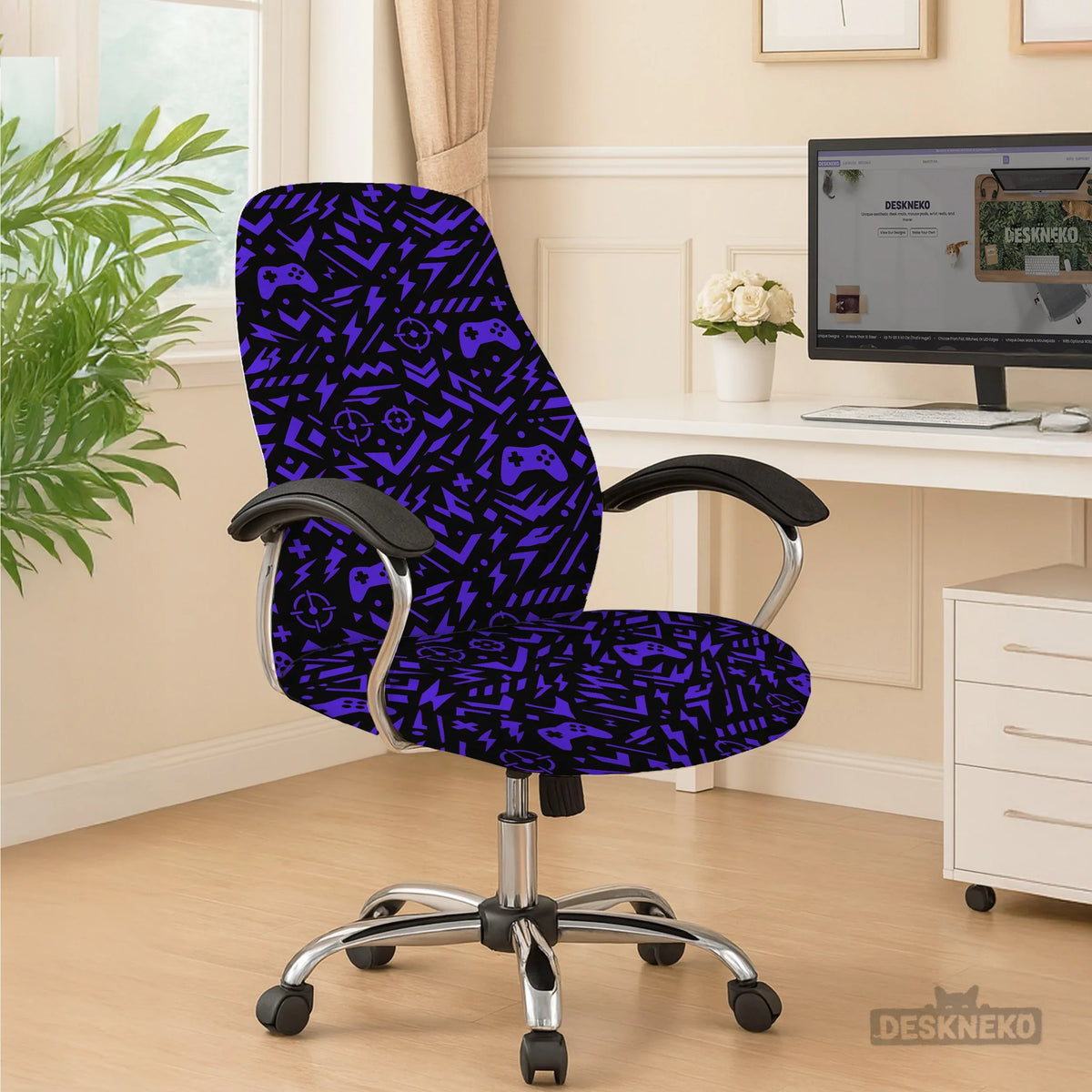 Purple Chair Cover - Deskneko