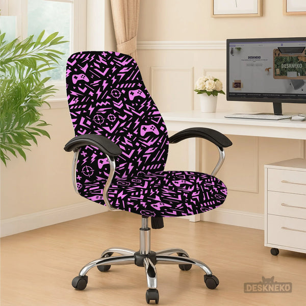 Black & Pink Chair Cover - Deskneko