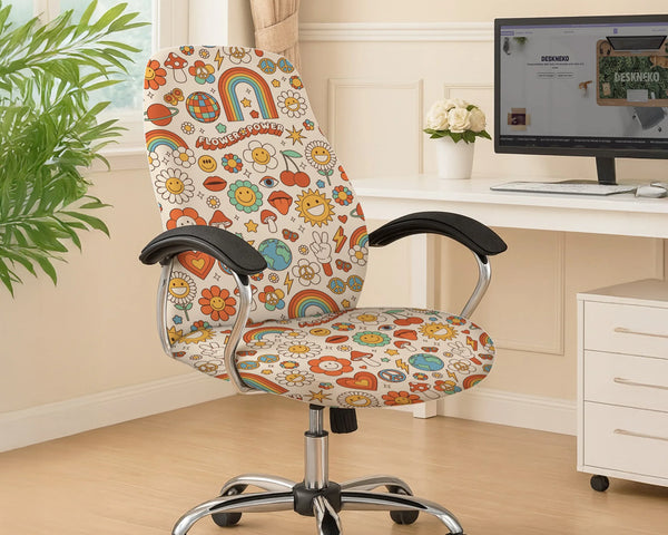 Retro Flower Chair Cover - Deskneko