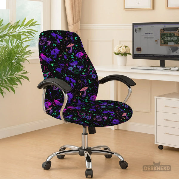 Neon Mushrooms Chair Cover - Deskneko
