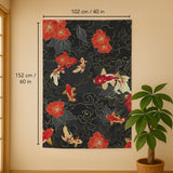 Japanese Koi Fish Noren Door Curtain Room Divider - Deskneko