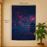 Dark Sakura Noren Door Curtain - Deskneko