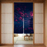 Dark Sakura Noren Door Curtain - Deskneko