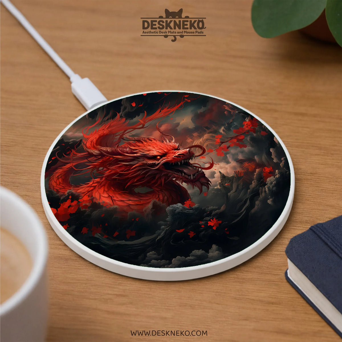 Red Dragon Wireless Charger - Deskneko
