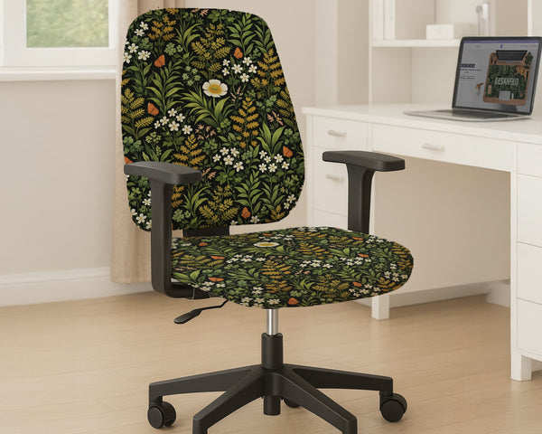 Wildflower Garden Desk Chair Cover - Chair Covers - Deskneko - Desk Chair Covers