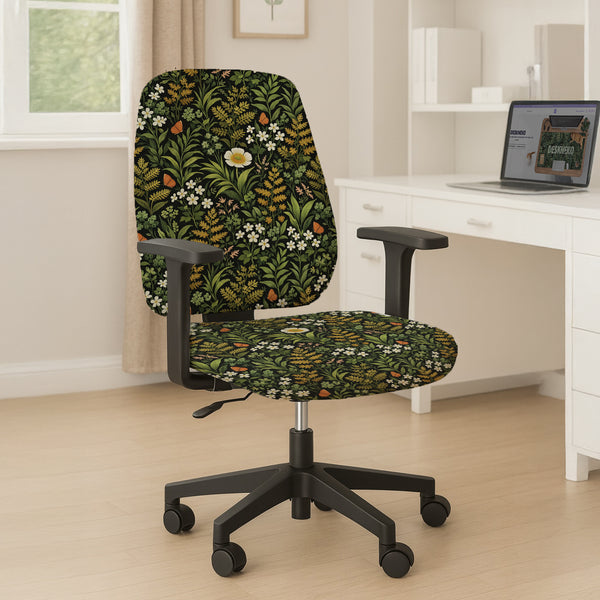 Wildflower Garden Desk Chair Cover - Chair Covers - Deskneko - Desk Chair Covers