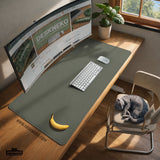 Eucalyptus Sage Desk Mat, Minimalist Extended Mousepad, Waterproof - Deskneko