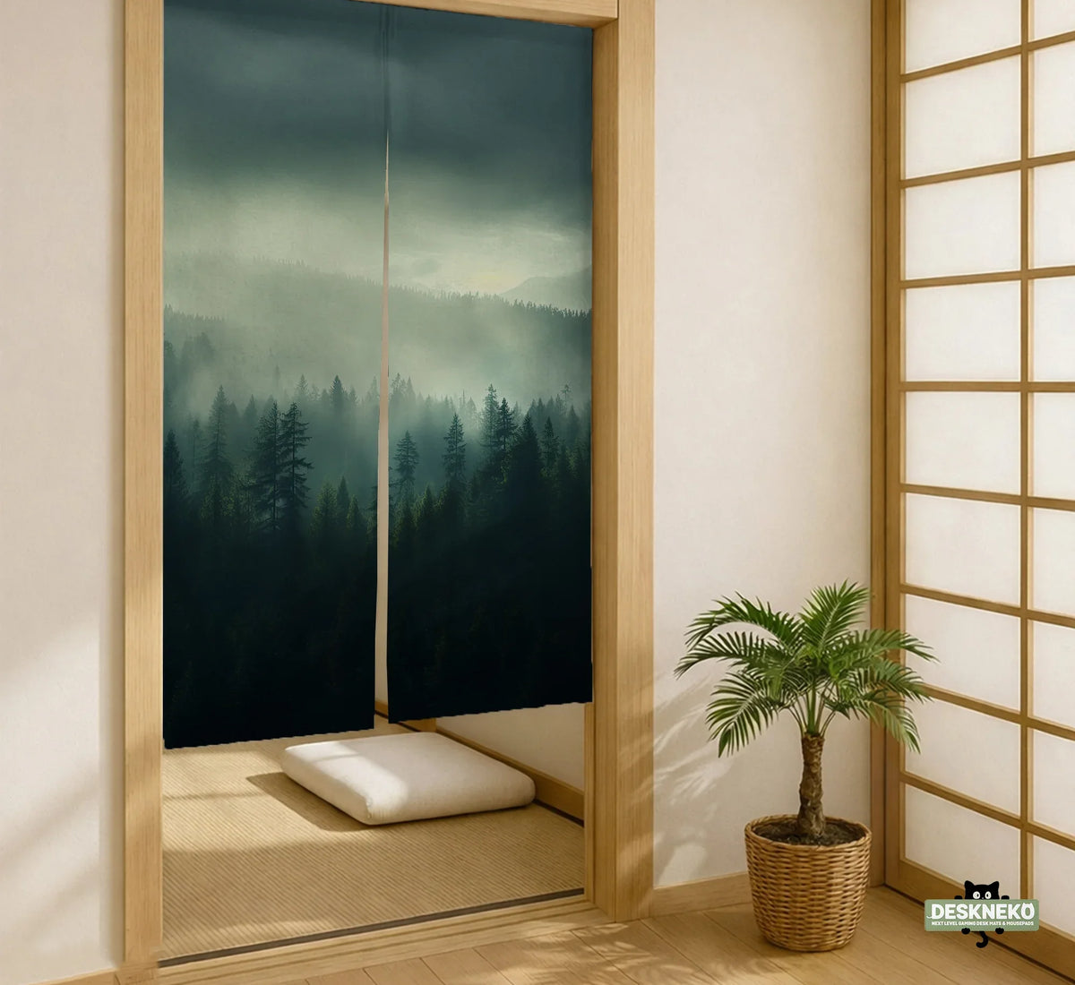 Misty Forest Noren Door Curtain - Deskneko