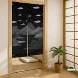 Cute Cat Mountains Noren Curtain - Noren Door Curtain - Deskneko - Noren Door Curtains