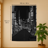 Black Tokyo Street Noren Curtain - Noren Door Curtain - Deskneko - Noren Door Curtains