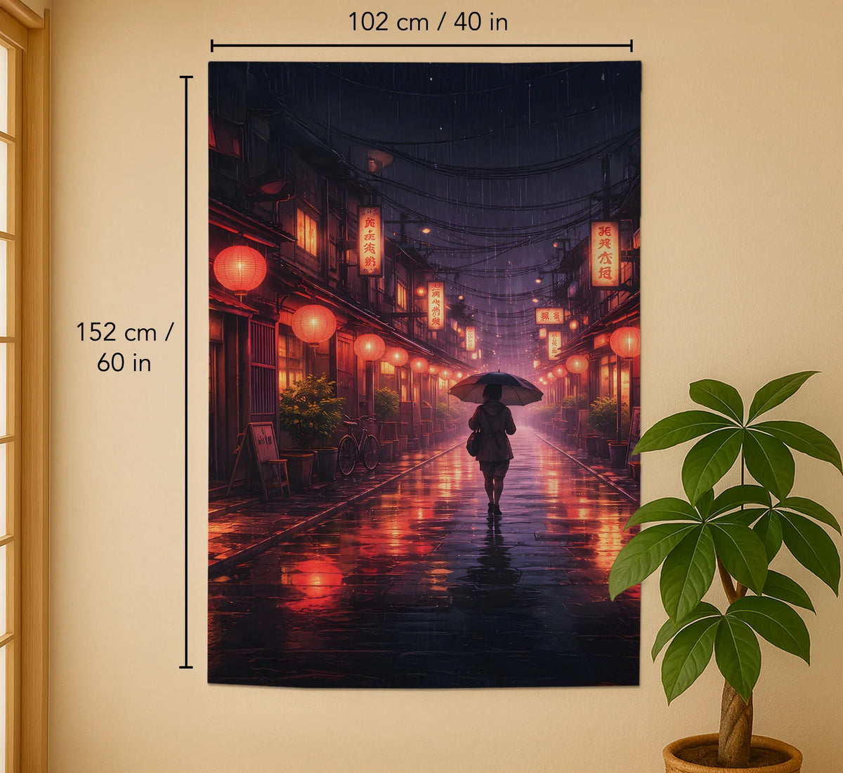 Lofi Anime Alley Noren Door Curtain - Deskneko