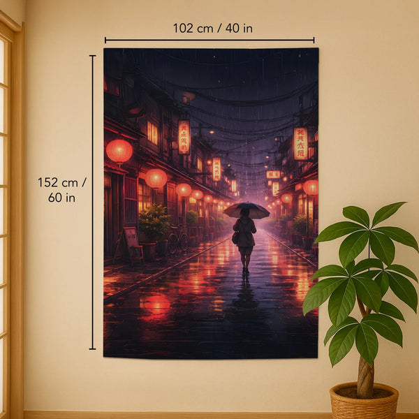 Lofi Anime Alley Noren Door Curtain - Deskneko