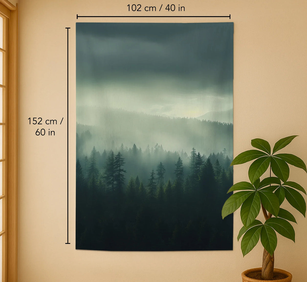 Misty Forest Noren Door Curtain - Deskneko