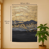 Gold Black Abstract Noren Door Curtain - Deskneko