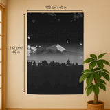 Black Mount Fuji Noren Curtain - Noren Door Curtain - Deskneko - Noren Door Curtains